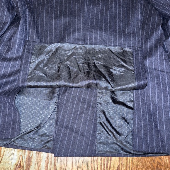 Joseph Abboud Black Label Vitale Wool Double Breasted Suit Men's 46 Blue Striped - Picture 9 of 16